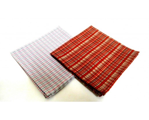 Set of 2 Poly Cotton Pocket Square Handkerchief Hanky Napkin Pink & Red12"